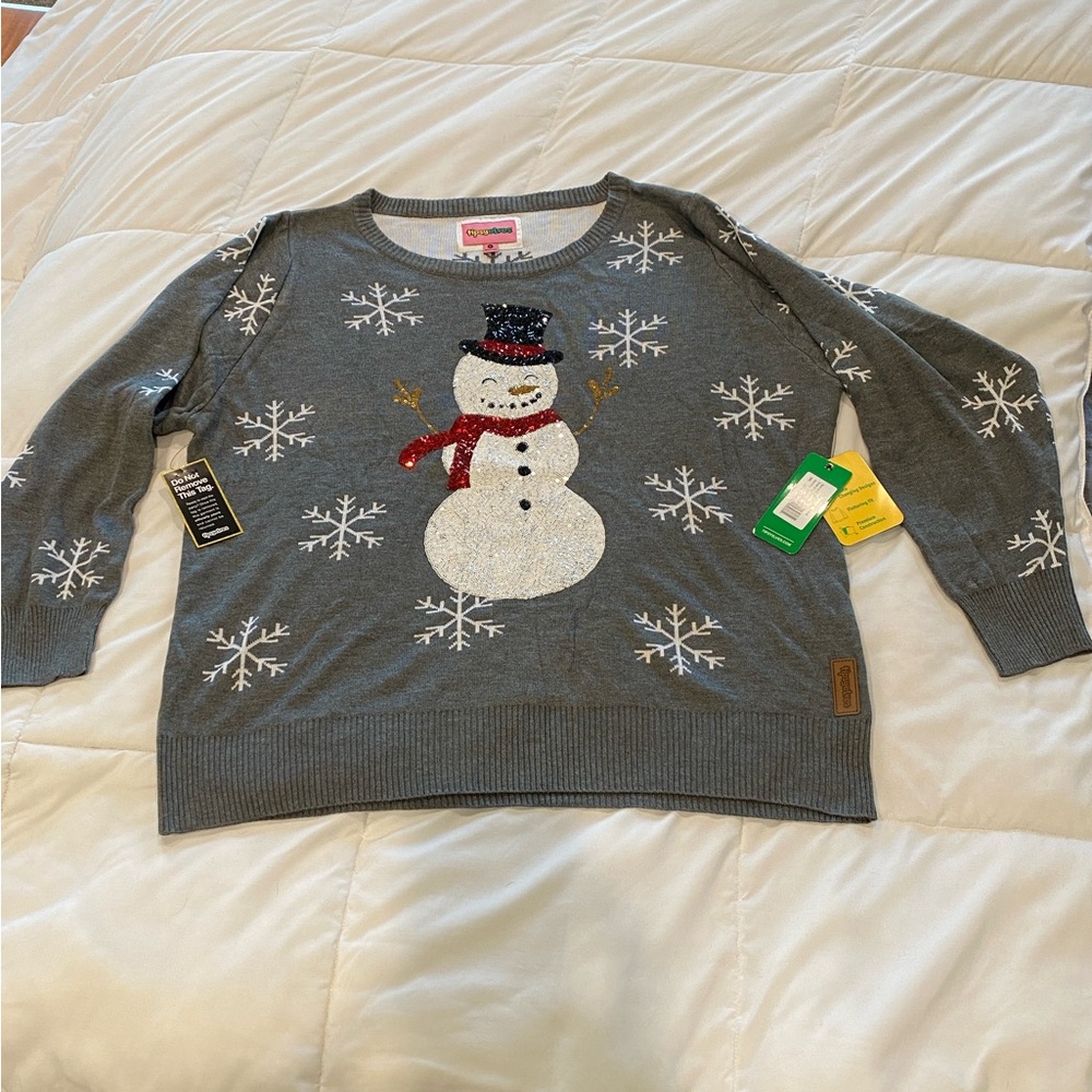 NWT Ladies Tipsyelves Snowman Sweater size 1X
